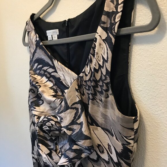 London Times Women's Metallic Peacock Print Cascading Ruffle Midi Dress Size 8‎ - Picture 3 of 11